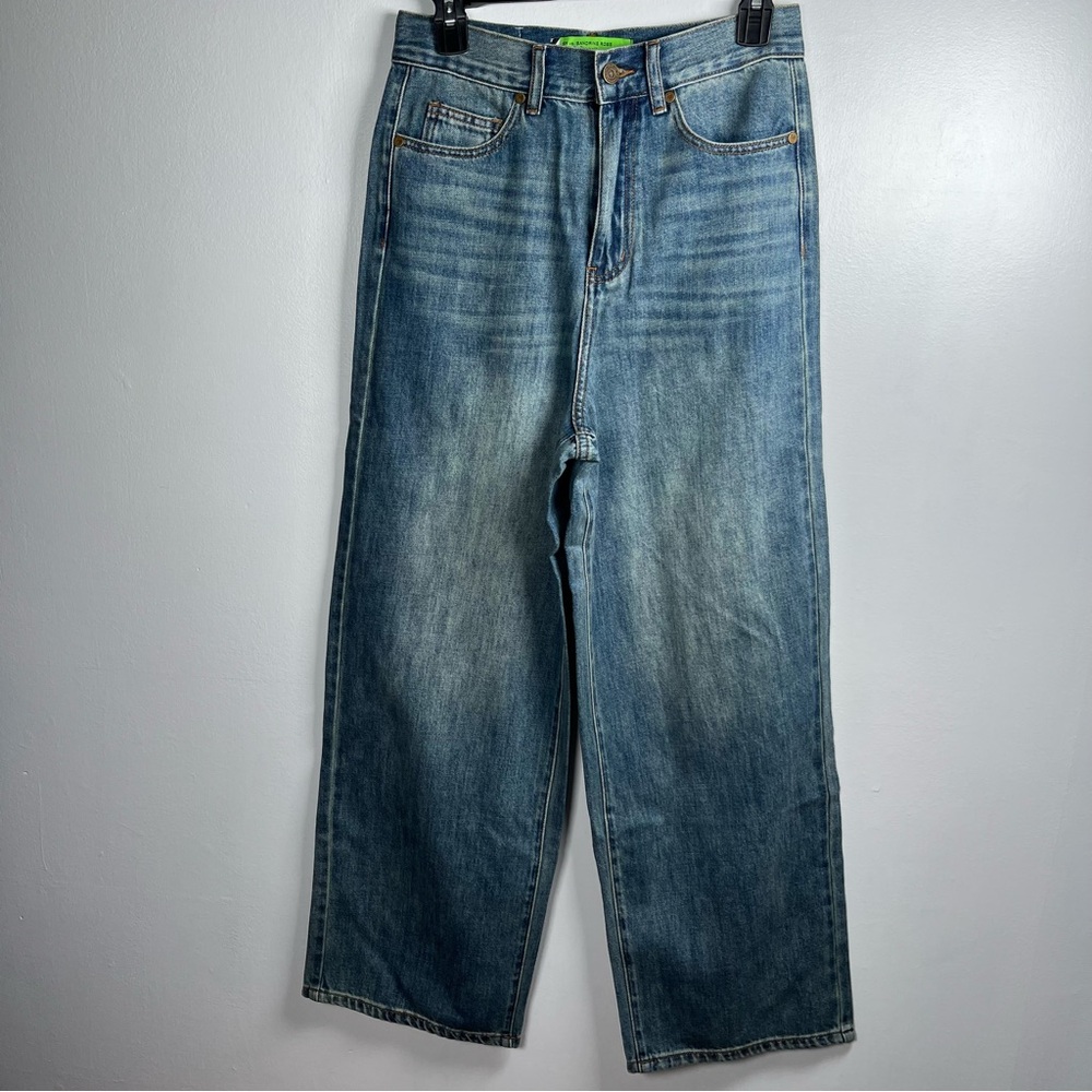 NWT Free People x Sandrine Rose The Virgin Label Wide-Leg Blue Jeans Size 24